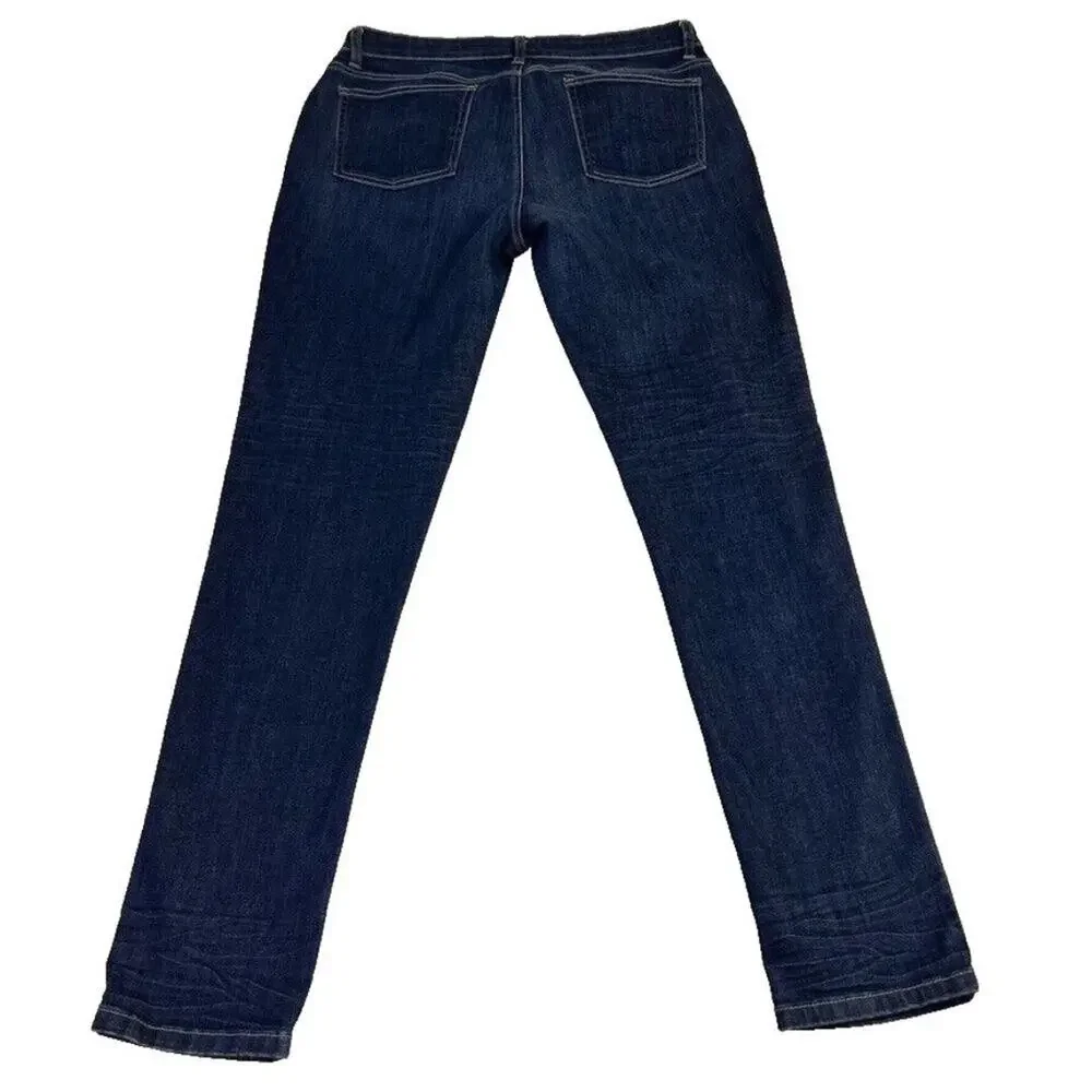Eileen Fisher Jeans Womens 8 Blue Organic Cotton Stretch Skinny Trendy Minimal